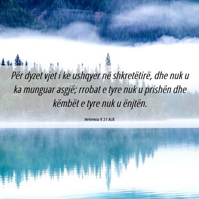 Picture 06 - Nehemia 9:21 ALB - Për dyzet vjet i ke ushqyer në shkretëtirë, - Bible Verse Picture