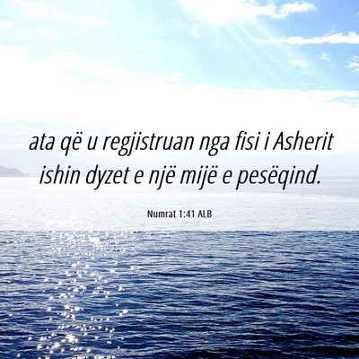 Picture 06 - Numrat 1:41 ALB - ata që u regjistruan nga fisi i Asherit ishin - Bible Verse Picture