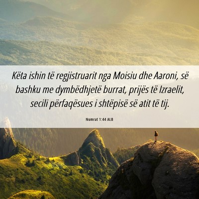 Picture 06 - Numrat 1:44 ALB - Këta ishin të regjistruarit nga Moisiu dhe - Bible Verse Picture