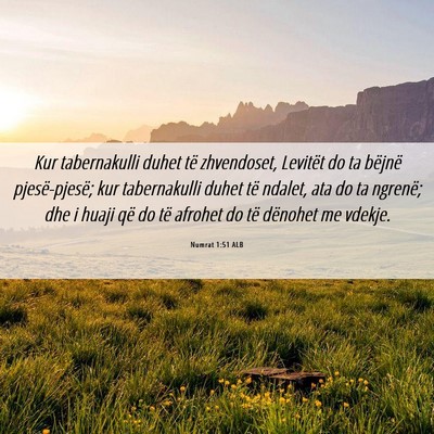 Picture 06 - Numrat 1:51 ALB - Kur tabernakulli duhet të zhvendoset, Levitët - Bible Verse Picture