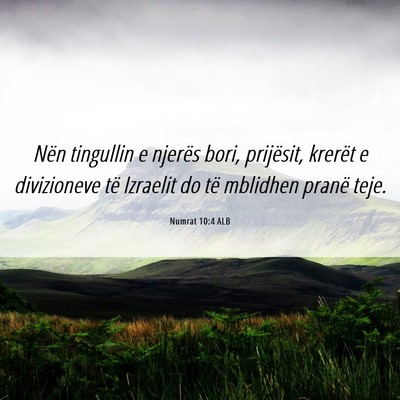 Picture 06 - Numrat 10:4 ALB - Nën tingullin e njerës bori, prijësit, krerët - Bible Verse Picture