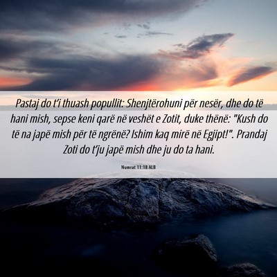 Picture 06 - Numrat 11:18 ALB - Pastaj do t’i thuash popullit: Shenjtërohuni - Bible Verse Picture