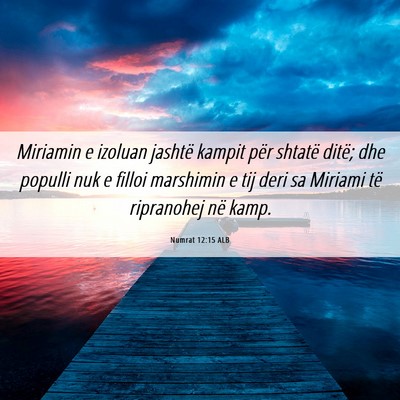Picture 06 - Numrat 12:15 ALB - Miriamin e izoluan jashtë kampit për shtatë - Bible Verse Picture