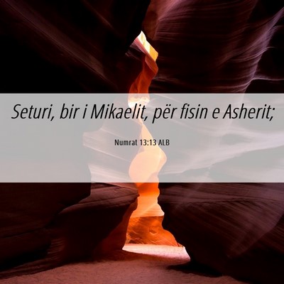Picture 06 - Numrat 13:13 ALB - Seturi, bir i Mikaelit, për fisin e - Bible Verse Picture