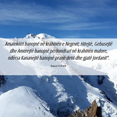 Picture 06 - Numrat 13:29 ALB - Amalekitët banojnë në krahinën e Negevit; - Bible Verse Picture