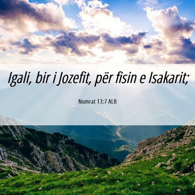 Picture 06 - Numrat 13:7 ALB - Igali, bir i Jozefit, për fisin e - Bible Verse Picture