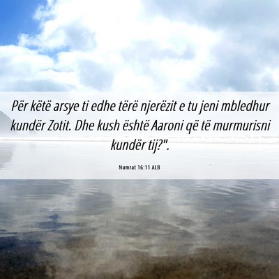 Picture 06 - Numrat 16:11 ALB - Për këtë arsye ti edhe tërë njerëzit e tu - Bible Verse Picture
