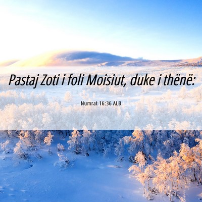 Picture 06 - Numrat 16:36 ALB - Pastaj Zoti i foli Moisiut, duke i - Bible Verse Picture