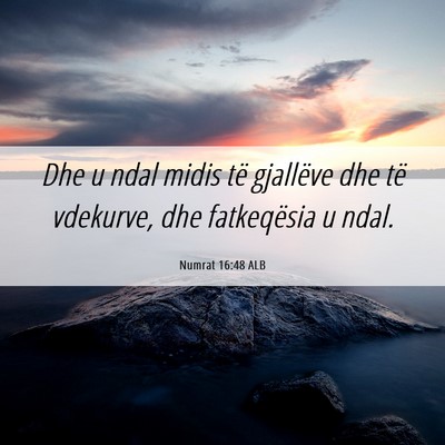Picture 06 - Numrat 16:48 ALB - Dhe u ndal midis të gjallëve dhe të vdekurve, - Bible Verse Picture
