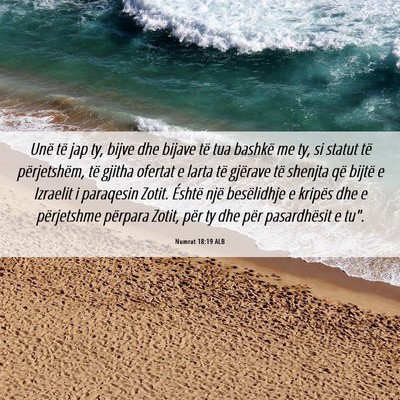 Picture 06 - Numrat 18:19 ALB - Unë të jap ty, bijve dhe bijave të tua bashkë - Bible Verse Picture