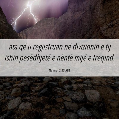 Picture 06 - Numrat 2:13 ALB - ata që u regjistruan në divizionin e tij ishin - Bible Verse Picture