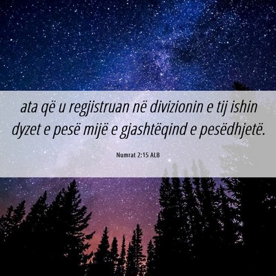 Picture 06 - Numrat 2:15 ALB - ata që u regjistruan në divizionin e tij ishin - Bible Verse Picture