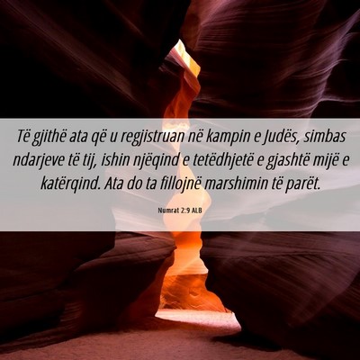 Picture 06 - Numrat 2:9 ALB - Të gjithë ata që u regjistruan në kampin e - Bible Verse Picture