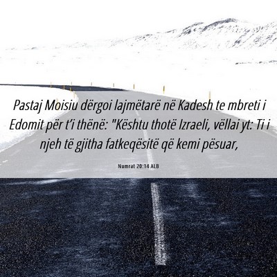 Picture 06 - Numrat 20:14 ALB - Pastaj Moisiu dërgoi lajmëtarë në Kadesh te - Bible Verse Picture
