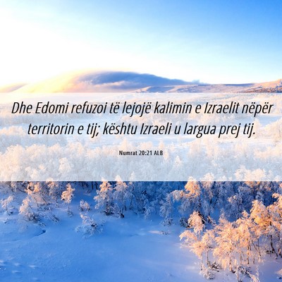Picture 06 - Numrat 20:21 ALB - Dhe Edomi refuzoi të lejojë kalimin e Izraelit - Bible Verse Picture