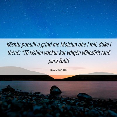Picture 06 - Numrat 20:3 ALB - Kështu populli u grind me Moisiun dhe i foli, - Bible Verse Picture