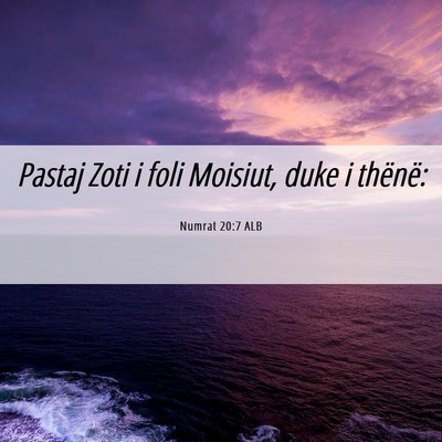 Picture 06 - Numrat 20:7 ALB - Pastaj Zoti i foli Moisiut, duke i - Bible Verse Picture