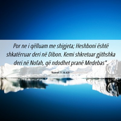 Picture 06 - Numrat 21:30 ALB - Por ne i qëlluam me shigjeta; Heshboni është - Bible Verse Picture