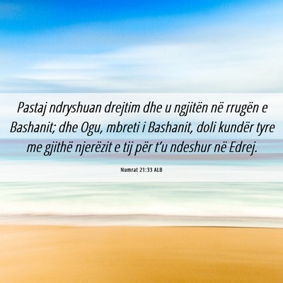 Picture 06 - Numrat 21:33 ALB - Pastaj ndryshuan drejtim dhe u ngjitën në - Bible Verse Picture