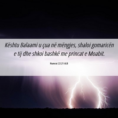 Picture 06 - Numrat 22:21 ALB - Kështu Balaami u çua në mëngjes, shaloi - Bible Verse Picture
