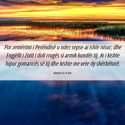 Picture 06 - Numrat 22:22 ALB - Por zemërimi i Perëndisë u ndez sepse ai ishte - Bible Verse Picture