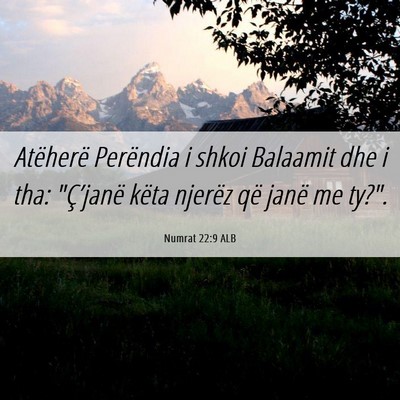 Picture 06 - Numrat 22:9 ALB - Atëherë Perëndia i shkoi Balaamit dhe i tha: - Bible Verse Picture