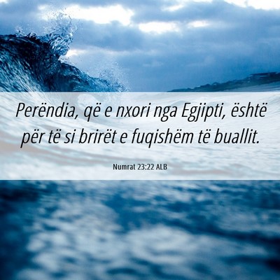 Picture 06 - Numrat 23:22 ALB - Perëndia, që e nxori nga Egjipti, është për - Bible Verse Picture