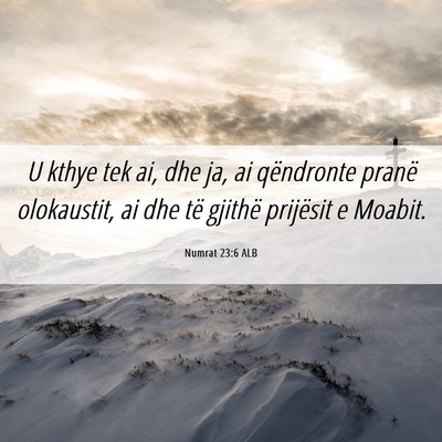 Picture 06 - Numrat 23:6 ALB - U kthye tek ai, dhe ja, ai qëndronte pranë - Bible Verse Picture