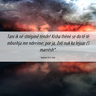 Picture 06 - Numrat 24:11 ALB - Tani ik në shtëpinë tënde! Kisha thënë se - Bible Verse Picture