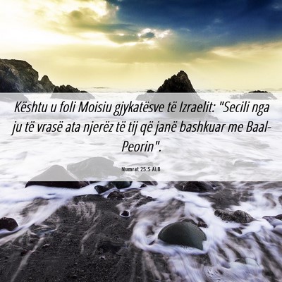 Picture 06 - Numrat 25:5 ALB - Kështu u foli Moisiu gjykatësve të Izraelit: - Bible Verse Picture