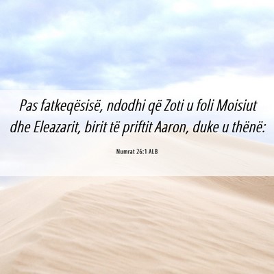 Picture 06 - Numrat 26:1 ALB - Pas fatkeqësisë, ndodhi që Zoti u foli Moisiut - Bible Verse Picture