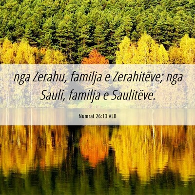 Picture 06 - Numrat 26:13 ALB - nga Zerahu, familja e Zerahitëve; nga Sauli, - Bible Verse Picture