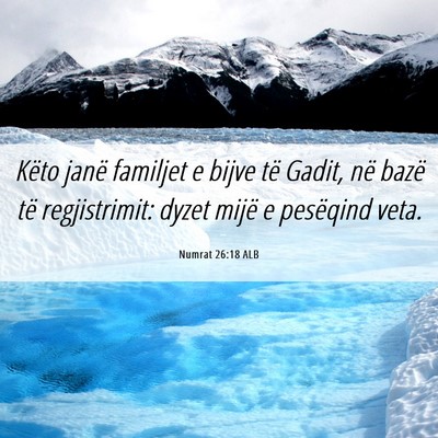 Picture 06 - Numrat 26:18 ALB - Këto janë familjet e bijve të Gadit, në bazë - Bible Verse Picture
