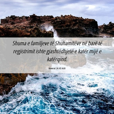 Picture 06 - Numrat 26:43 ALB - Shuma e familjeve të Shuhamitëve në bazë të - Bible Verse Picture