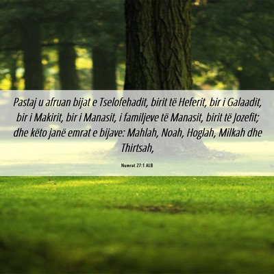 Picture 06 - Numrat 27:1 ALB - Pastaj u afruan bijat e Tselofehadit, birit të - Bible Verse Picture