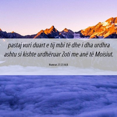 Picture 06 - Numrat 27:23 ALB - pastaj vuri duart e tij mbi të dhe i dha urdhra - Bible Verse Picture