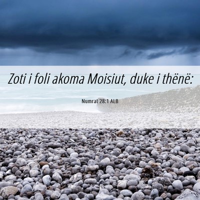 Picture 06 - Numrat 28:1 ALB - Zoti i foli akoma Moisiut, duke i - Bible Verse Picture