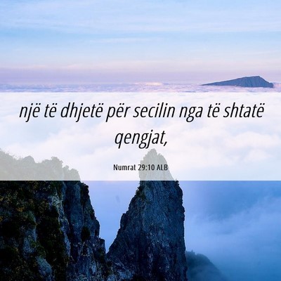 Picture 06 - Numrat 29:10 ALB - një të dhjetë për secilin nga të shtatë - Bible Verse Picture