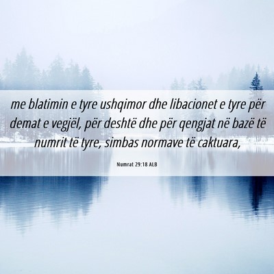 Picture 06 - Numrat 29:18 ALB - me blatimin e tyre ushqimor dhe libacionet e tyre - Bible Verse Picture