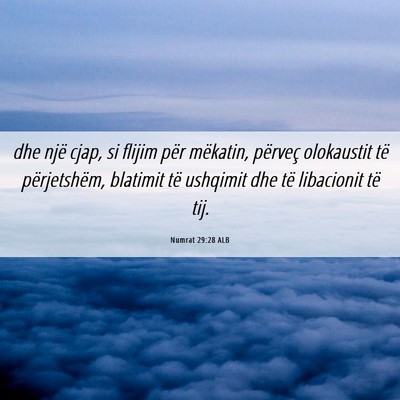 Picture 06 - Numrat 29:28 ALB - dhe një cjap, si flijim për mëkatin, përveç - Bible Verse Picture