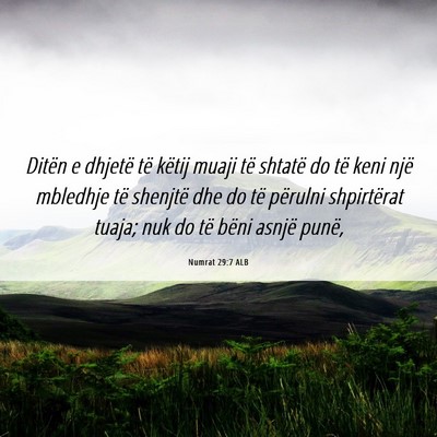 Picture 06 - Numrat 29:7 ALB - Ditën e dhjetë të këtij muaji të shtatë do - Bible Verse Picture