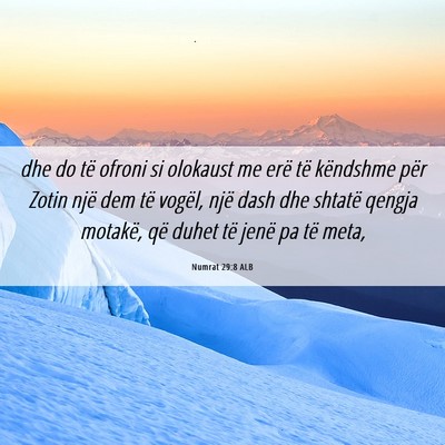 Picture 06 - Numrat 29:8 ALB - dhe do të ofroni si olokaust me erë të - Bible Verse Picture