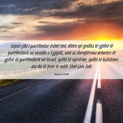 Picture 06 - Numrat 3:13 ALB - sepse çdo i parëlindur është imi; ditën që - Bible Verse Picture