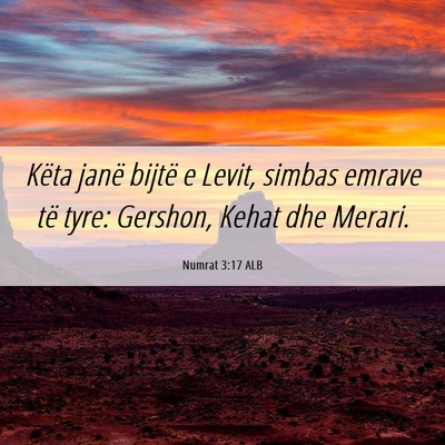 Picture 06 - Numrat 3:17 ALB - Këta janë bijtë e Levit, simbas emrave të - Bible Verse Picture