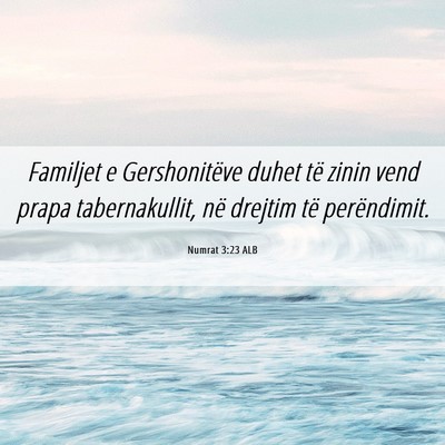 Picture 06 - Numrat 3:23 ALB - Familjet e Gershonitëve duhet të zinin vend - Bible Verse Picture