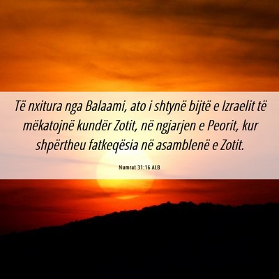 Picture 06 - Numrat 31:16 ALB - Të nxitura nga Balaami, ato i shtynë bijtë e - Bible Verse Picture