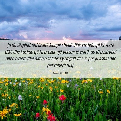 Picture 06 - Numrat 31:19 ALB - Ju do të qëndroni jashtë kampit shtatë ditë; - Bible Verse Picture
