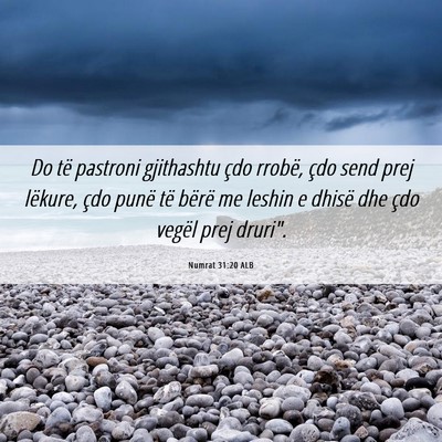 Picture 06 - Numrat 31:20 ALB - Do të pastroni gjithashtu çdo rrobë, çdo send - Bible Verse Picture
