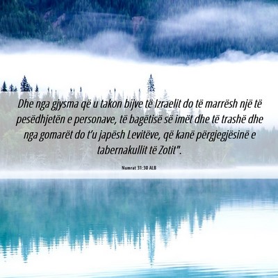 Picture 06 - Numrat 31:30 ALB - Dhe nga gjysma që u takon bijve të Izraelit do - Bible Verse Picture