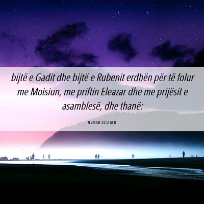 Picture 06 - Numrat 32:2 ALB - bijtë e Gadit dhe bijtë e Rubenit erdhën për - Bible Verse Picture